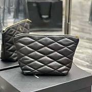 YSL Sade Pouch in Quilted Lambskin Black 26x19x11cm - 3