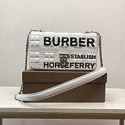 Burberry Horseferry Print Quilted Small Lola White Bag 23x6x13cm - 1