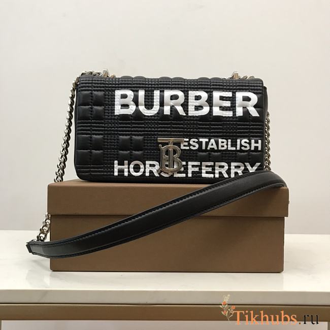 Burberry Horseferry Print Quilted Small Lola Black Bag 23x6x13cm - 1