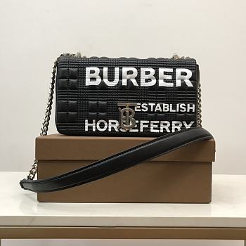 Burberry Horseferry Print Quilted Small Lola Black Bag 23x6x13cm