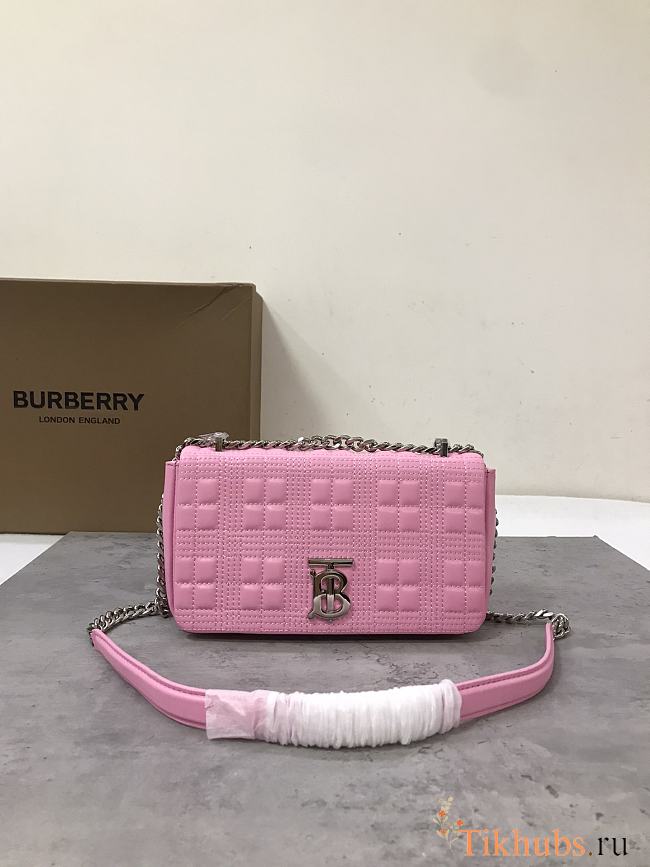 Burberry Pink Small Silver Lola Bag 23x13x6cm - 1