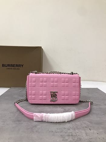 Burberry Pink Small Silver Lola Bag 23x13x6cm