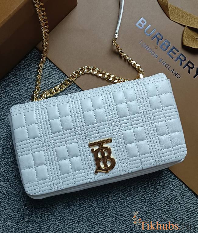 Burberry Pale Blue Small Silver Lola Gold Bag 23x13x6cm - 1