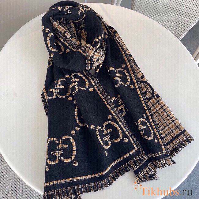 Gucci Wool Black Scarf 47x180cm - 1