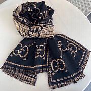 Gucci Wool Black Scarf 47x180cm - 2