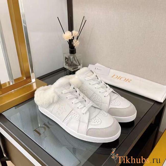 Dior Star Sneaker White Calfskin and Shearling - 1