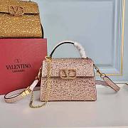 Valentino Vsling Mini Handbag with Sparkling Embroidery Pink  - 1