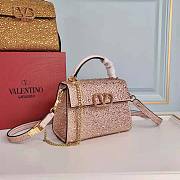 Valentino Vsling Mini Handbag with Sparkling Embroidery Pink  - 4