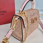 Valentino Vsling Mini Handbag with Sparkling Embroidery Pink  - 5