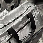 YSL Nuxx Duffle in Metallized Nylon Silver 50x24x25cm - 2