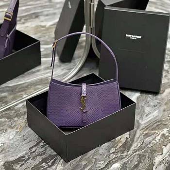 YSL Le 5 A 7 Hobo Bag in Python Purple 23x16x6.5cm