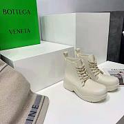 Bottega Veneta Unisex Puddle Lace-Up Ankle Boot White - 1