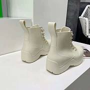 Bottega Veneta Unisex Puddle Lace-Up Ankle Boot White - 5