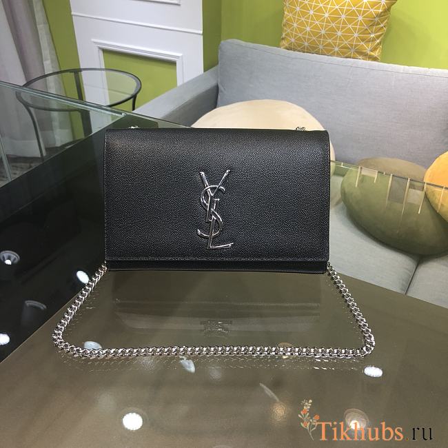 YSL Kate Small Chain Black Silver Bag 20x12.5x5cm - 1
