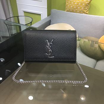 YSL Kate Small Chain Black Silver Bag 20x12.5x5cm