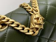 Chanel Flap Bag Lambskin Khaki Green Gold 22x13x4.5cm - 3