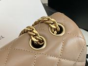 Chanel Flap Bag Lambskin Gold Beige 25x16x10cm - 5