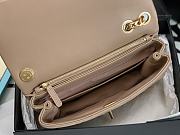 Chanel Flap Bag Lambskin Gold Beige 25x16x10cm - 3