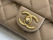 Chanel Flap Bag Lambskin Gold Beige 25x16x10cm - 2