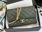 Chanel Flap Bag Lambskin Gold Khaki Green 25x16x10cm - 1