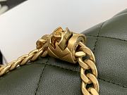 Chanel Flap Bag Lambskin Gold Khaki Green 25x16x10cm - 6