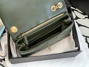 Chanel Flap Bag Lambskin Gold Khaki Green 25x16x10cm - 4