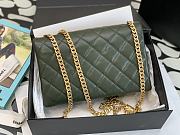 Chanel Flap Bag Lambskin Gold Khaki Green 25x16x10cm - 3