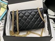 Chanel Flap Bag Lambskin Black Gold 22x13x4.5cm - 3