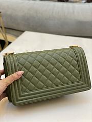 Chanel Leboy Boy Bag Green Caviar Gold 25cm - 2