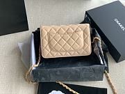 Chanel Woc Wallet Chain Bag Lambskin Beige Gold 19x12x3cm - 4