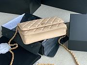 Chanel Woc Wallet Chain Bag Lambskin Beige Gold 19x12x3cm - 3