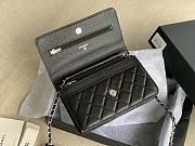 Chanel Woc Wallet Chain Bag Caviar Black Silver 19x12x3cm - 5