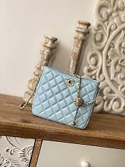 Chanel 22S Pearl Hobo Bag Lambskin Blue 19x17x8.5cm - 1