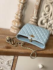 Chanel 22S Pearl Hobo Bag Lambskin Blue 19x17x8.5cm - 5