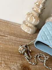 Chanel 22S Pearl Hobo Bag Lambskin Blue 19x17x8.5cm - 4