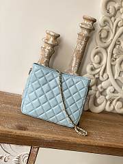 Chanel 22S Pearl Hobo Bag Lambskin Blue 19x17x8.5cm - 3