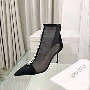 Jimmy Choo Bing Boot 100 Black Suede and Mesh Ankle 10cm - 4