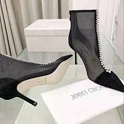 Jimmy Choo Bing Boot 100 Black Suede and Mesh Ankle 10cm - 3