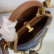 Valentino Garavani Roman Stud Denim Bag 21x17x14cm - 5