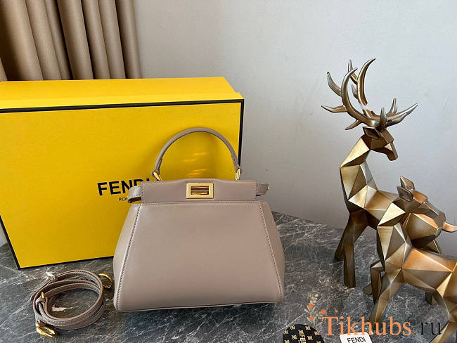 Fendi Peekapoo Mini Beige Handbag 23x18x11cm - 1