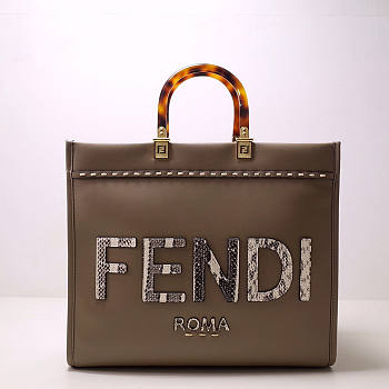 Fendi Sunshine Medium Grey Leather 35x31x17cm