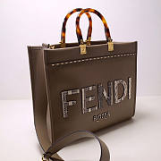 Fendi Sunshine Medium Grey Leather 35x31x17cm - 6