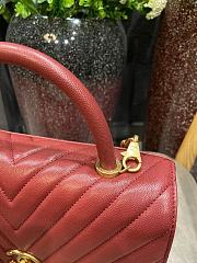 Chanel Coco Handle Chevron Red Gold Caviar 29x18x12cm - 5