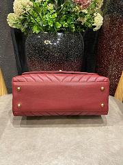 Chanel Coco Handle Chevron Red Gold Caviar 29x18x12cm - 2