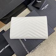 YSL Envelope Chain Wallet White Silver Hardware 22.5x14x4cm - 6