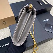 YSL Envelope Chain Wallet Grey Gold Hardware 22.5x14x4cm - 6