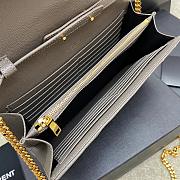 YSL Envelope Chain Wallet Grey Gold Hardware 22.5x14x4cm - 2