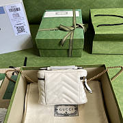 Gucci GG Marmont Mini Top Handle Bag White 16x10x5.5cm - 2