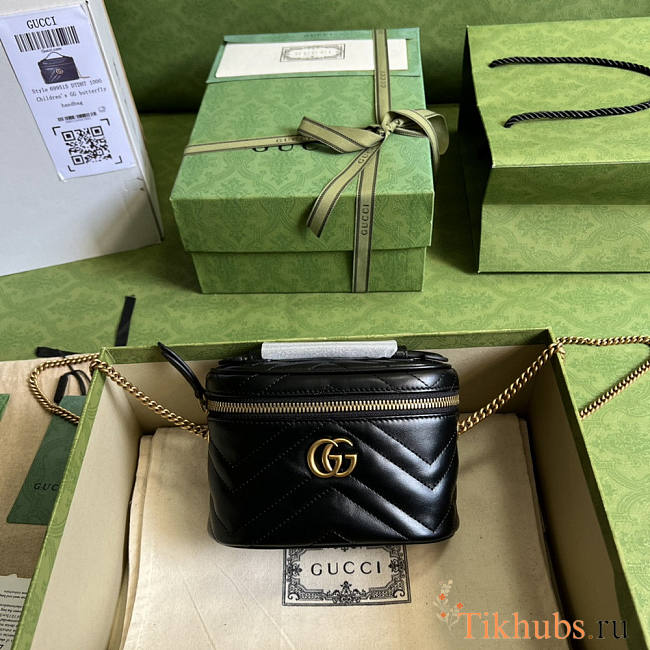 Gucci GG Marmont Mini Top Handle Bag Black 16x10x5.5cm - 1