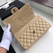 Chanel Flap Bag Lambskin Beige Gold 25cm - 4